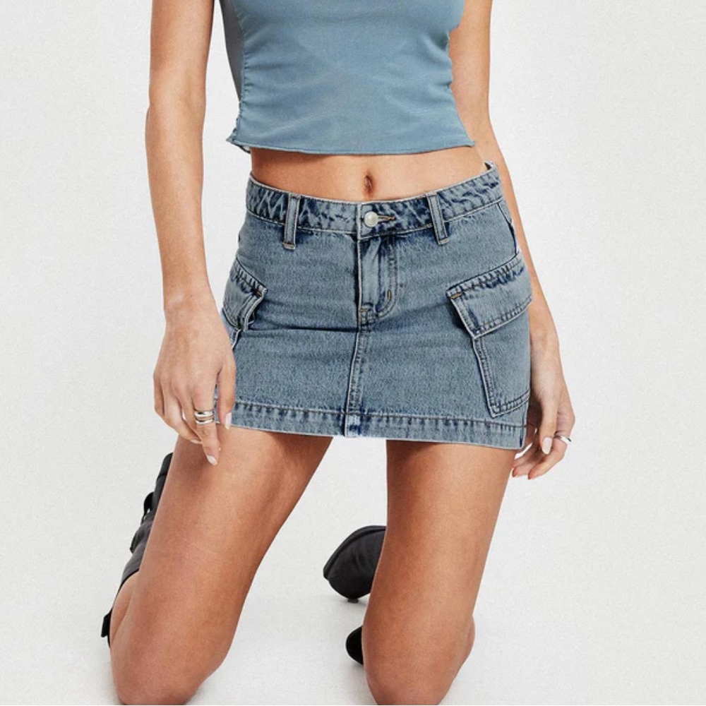 Princess Polly cargo denim mini skirt
